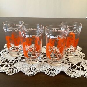 Vintage Orange Juice Glass Set